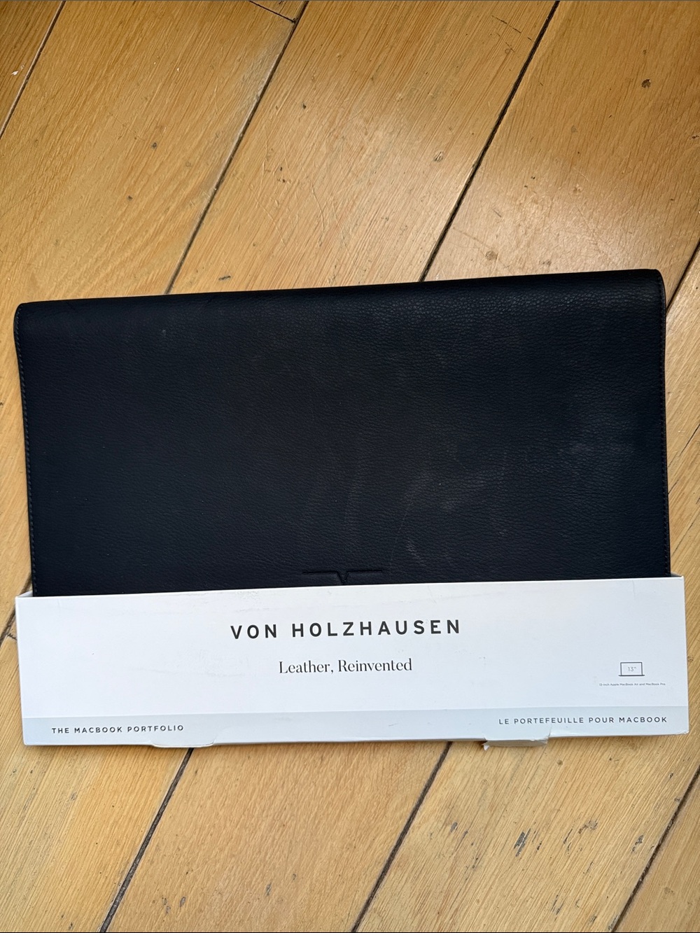 Von Holzhausen Black Leather MacBook Portfolio